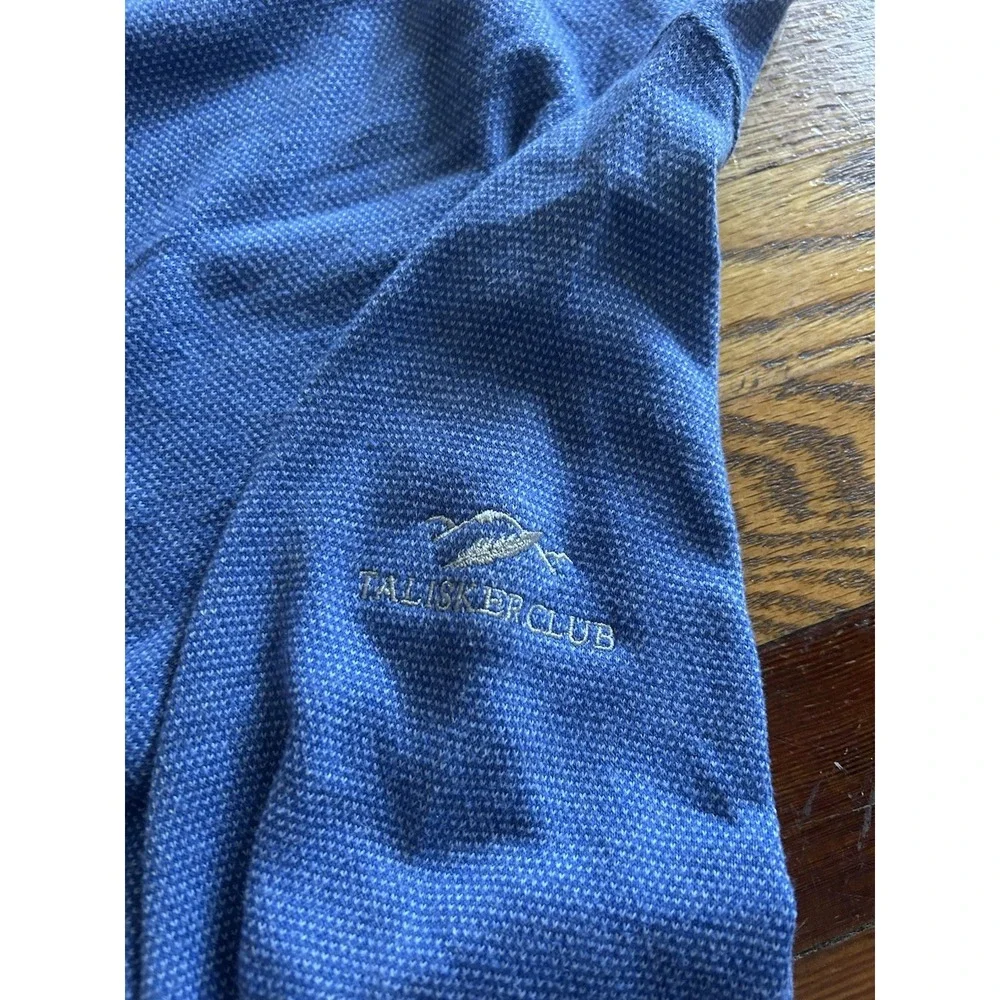 Peter Millar Crown Soft Cashmere Blend 1/4 Zip Sweater Blue Mens Large Golf Prep